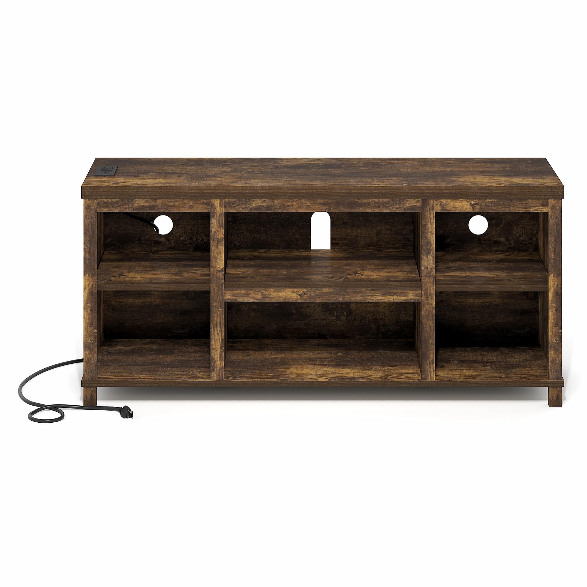 Farmhouse TV Stand with USB Charging Station