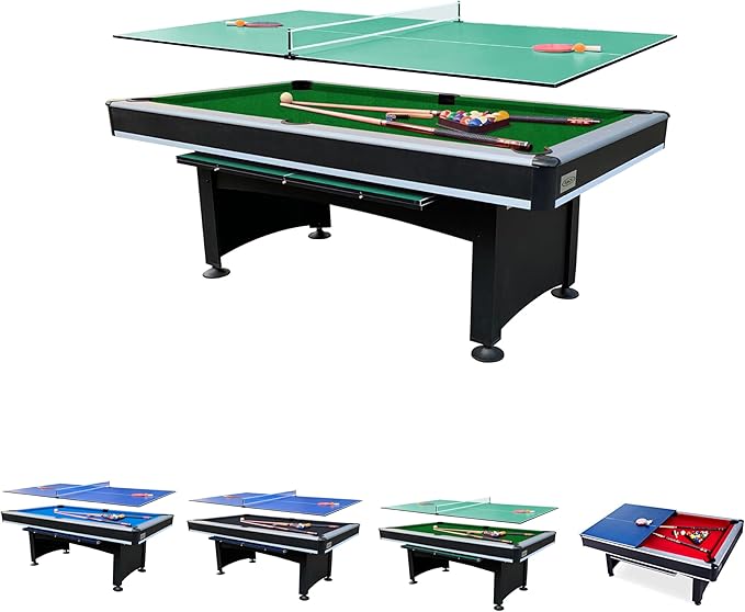 7-Foot Multi Game Billiard Pool Table with Table Tennis