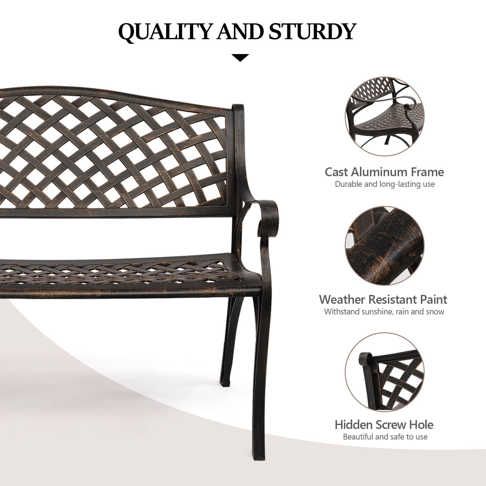 Outdoor Aluminum Garden Bench
