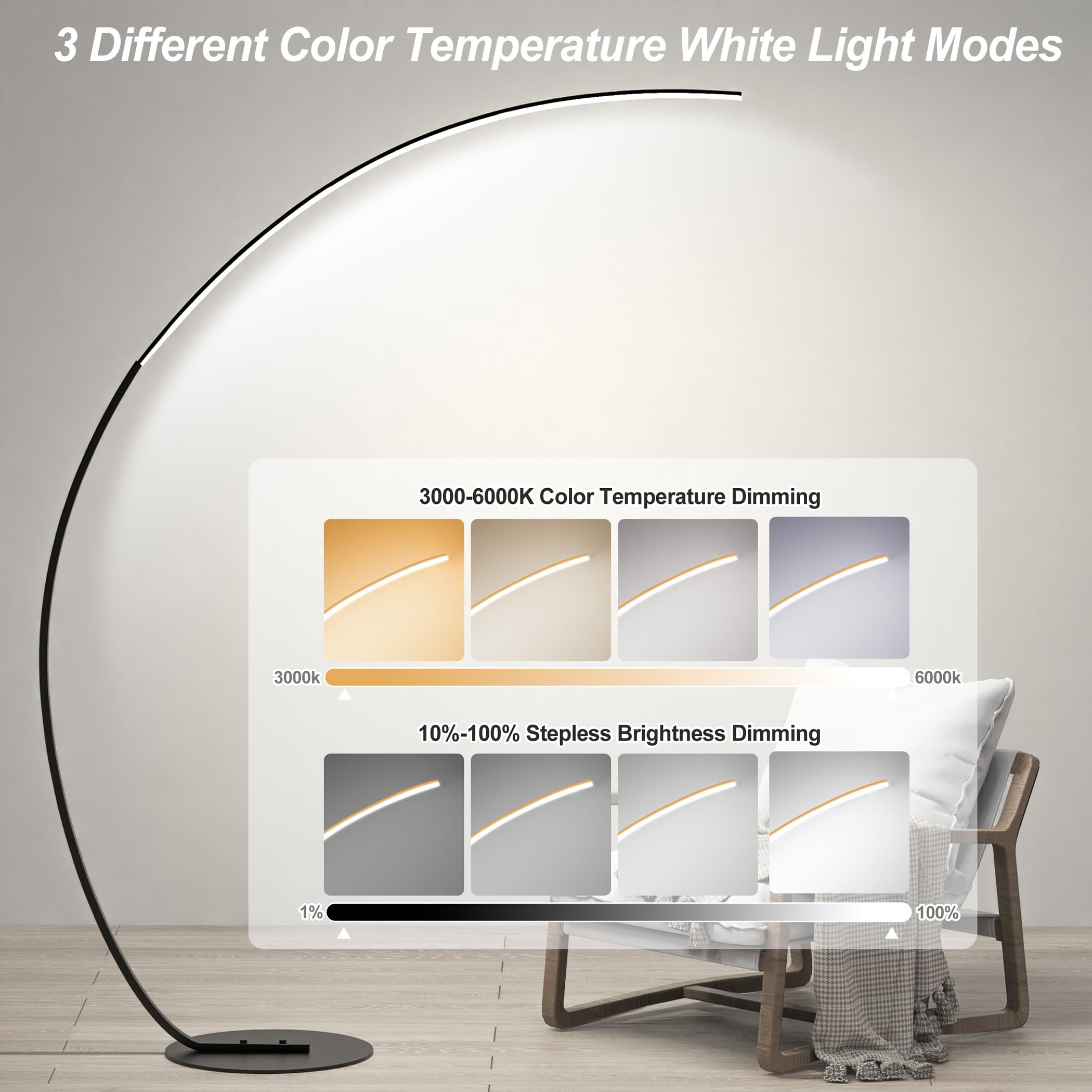 RGB Arc Floor Lamp with Remote