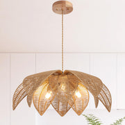 3-Light Rattan Chandelier