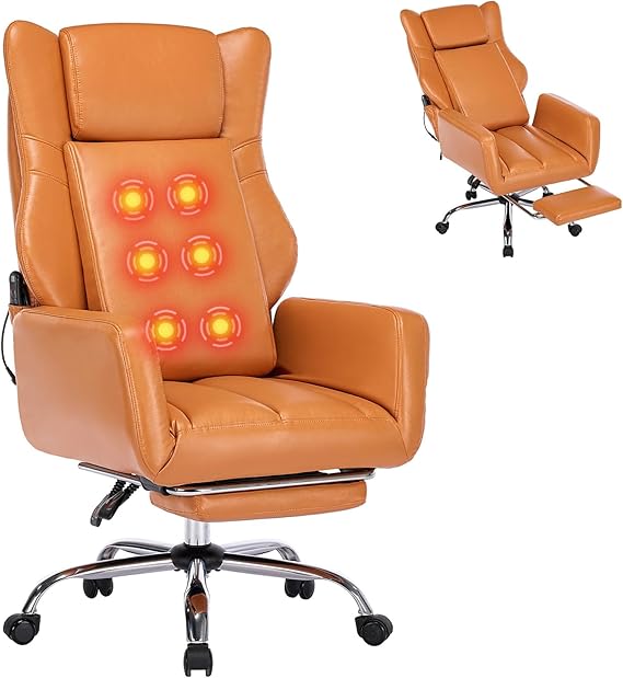 Ergonomic Office Chair with Massage and Footrest