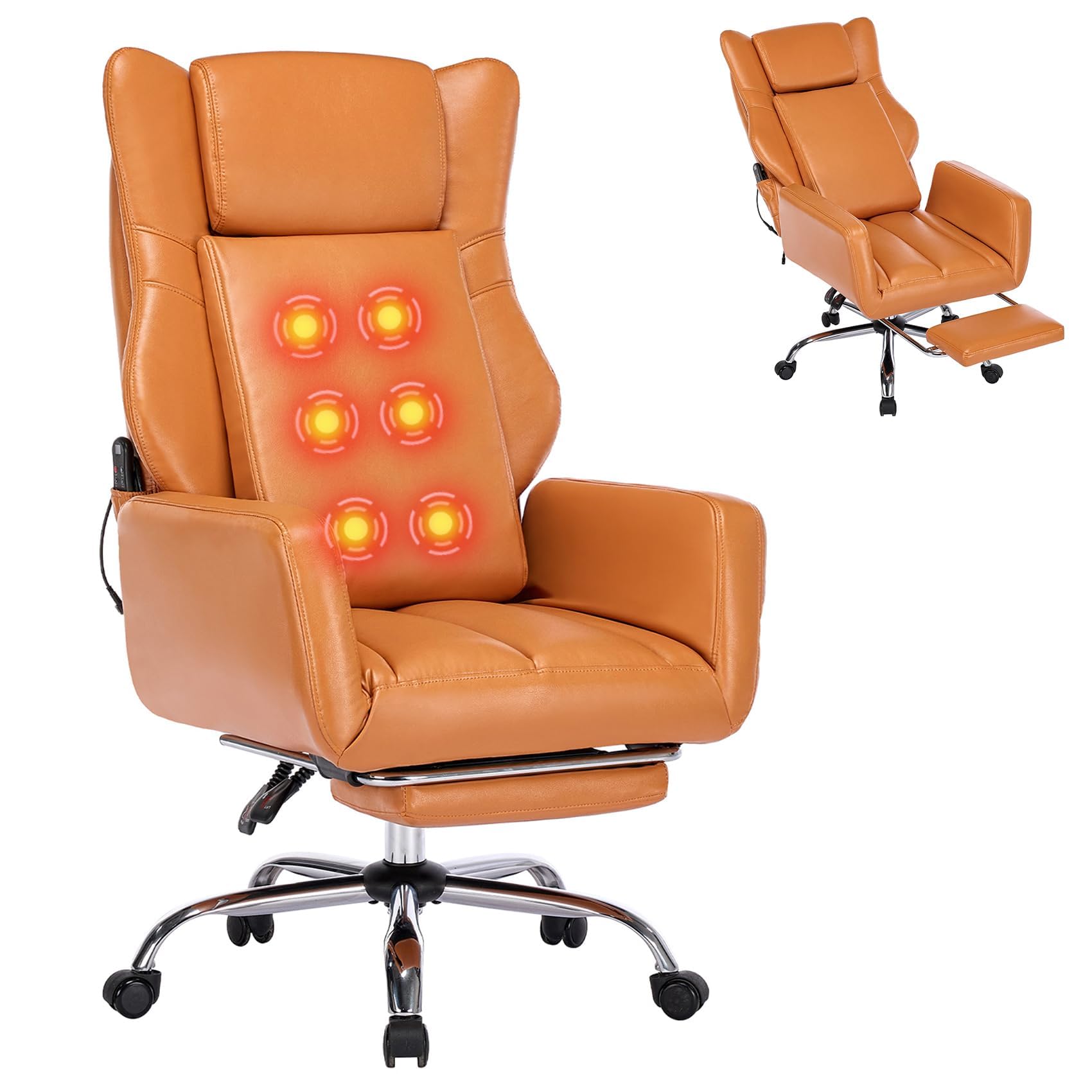Ergonomic Office Chair with Massage and Footrest