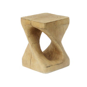 Outdoor Side Table Twist Shape End Table Natural Concrete