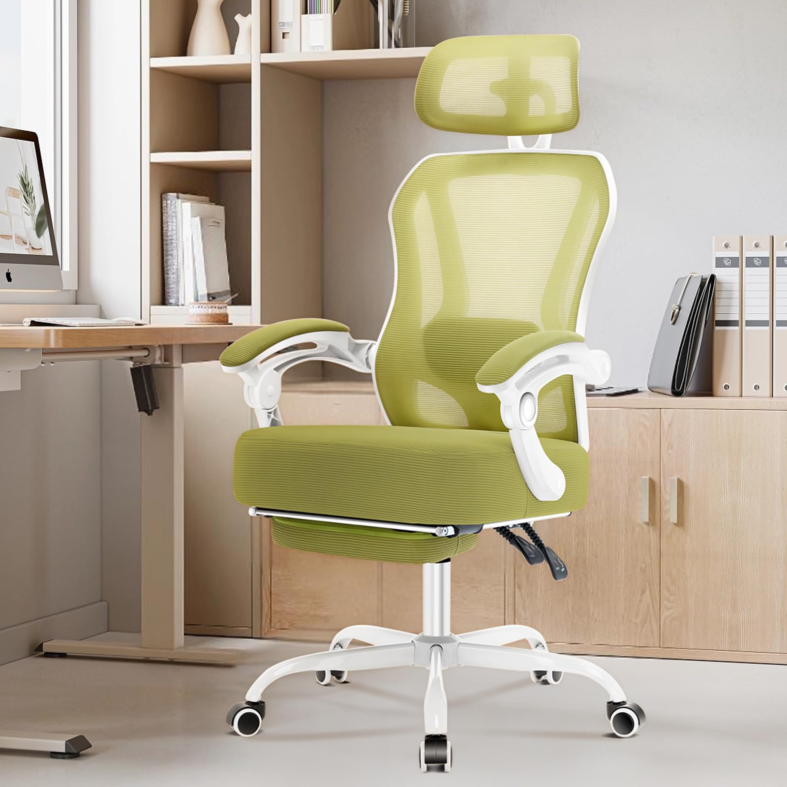 Ergonomic Office Chair with Footrest and Adjustable Lumbar Support