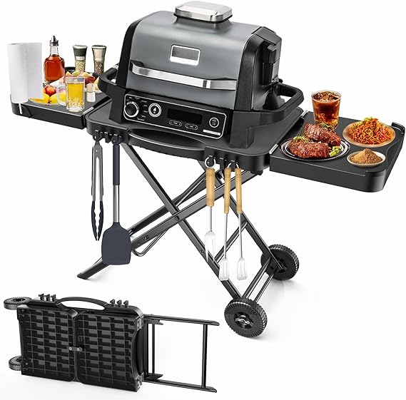 Outdoor Grill Table Cart with Storage