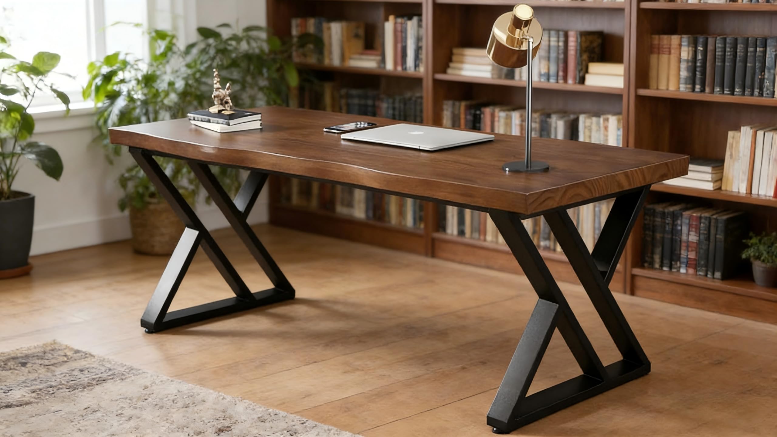 55 Inch Solid Wood Desk