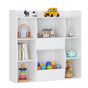 Kids Bookshelf with 8 Cubbies White