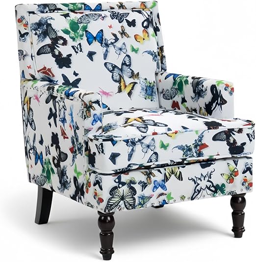 Mid-Century Modern Plaid Accent Chair