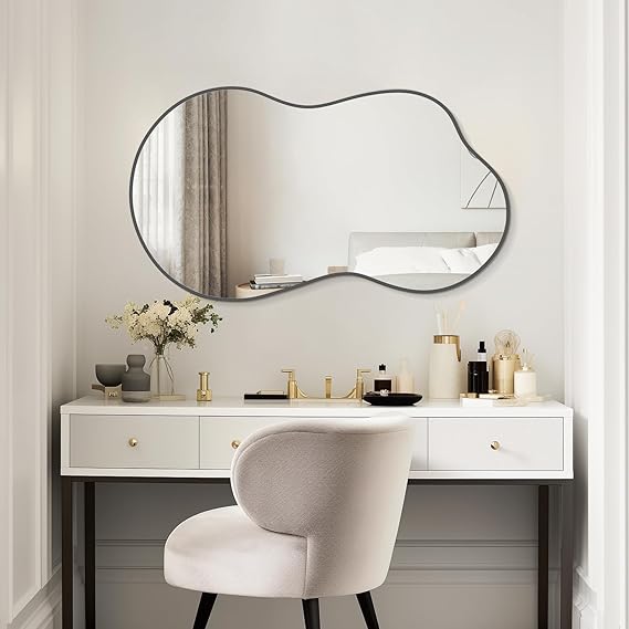 Gold Irregular Wall Mirror with Aluminum Frame