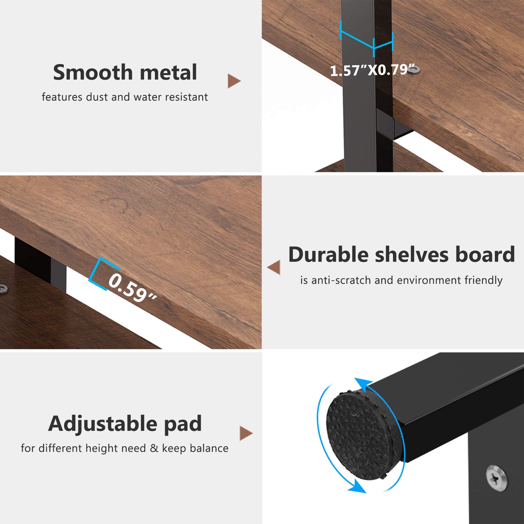 5-Tier Industrial Bookshelf