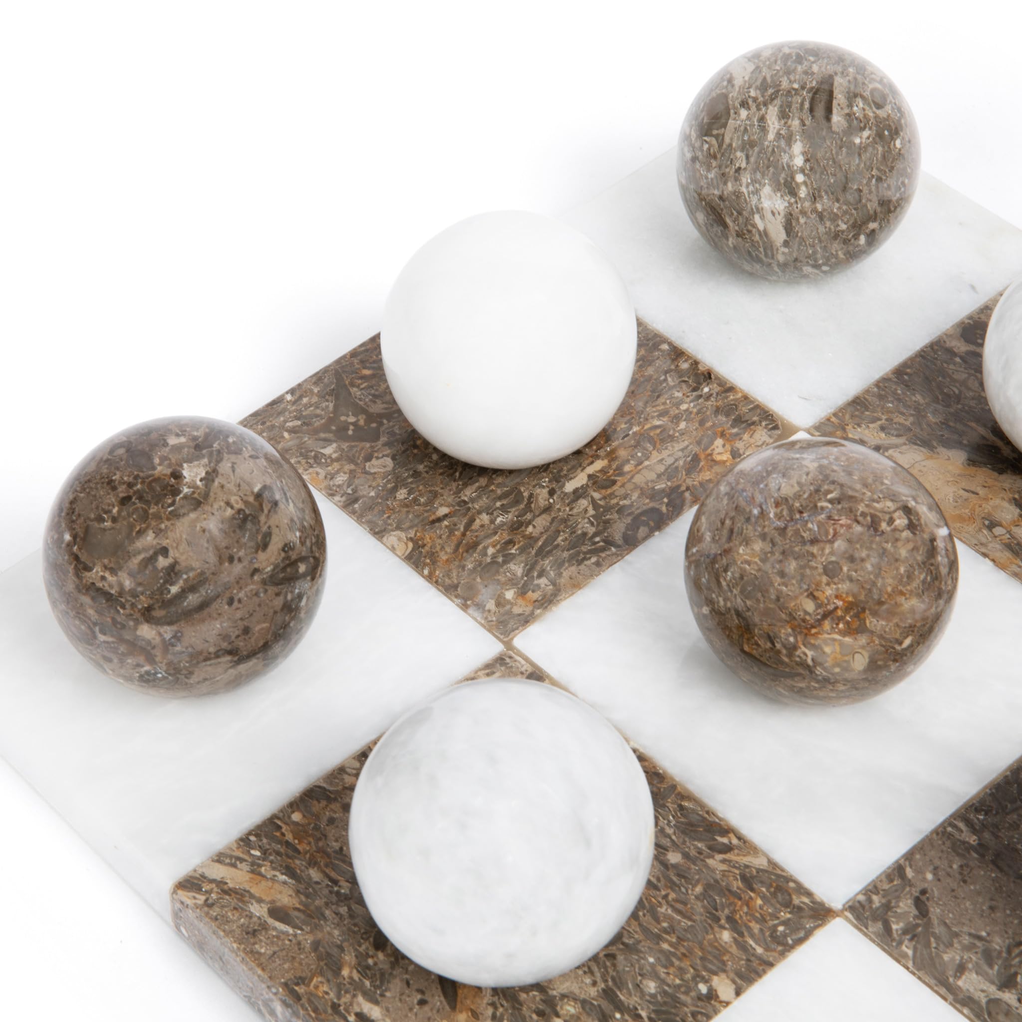 Round Marble Tic Tac Toe Game Set