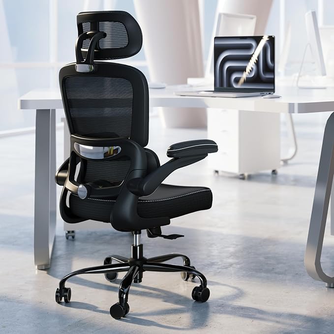 Ergonomic Office Chair with Adjustable Headrest and Lumbar Support