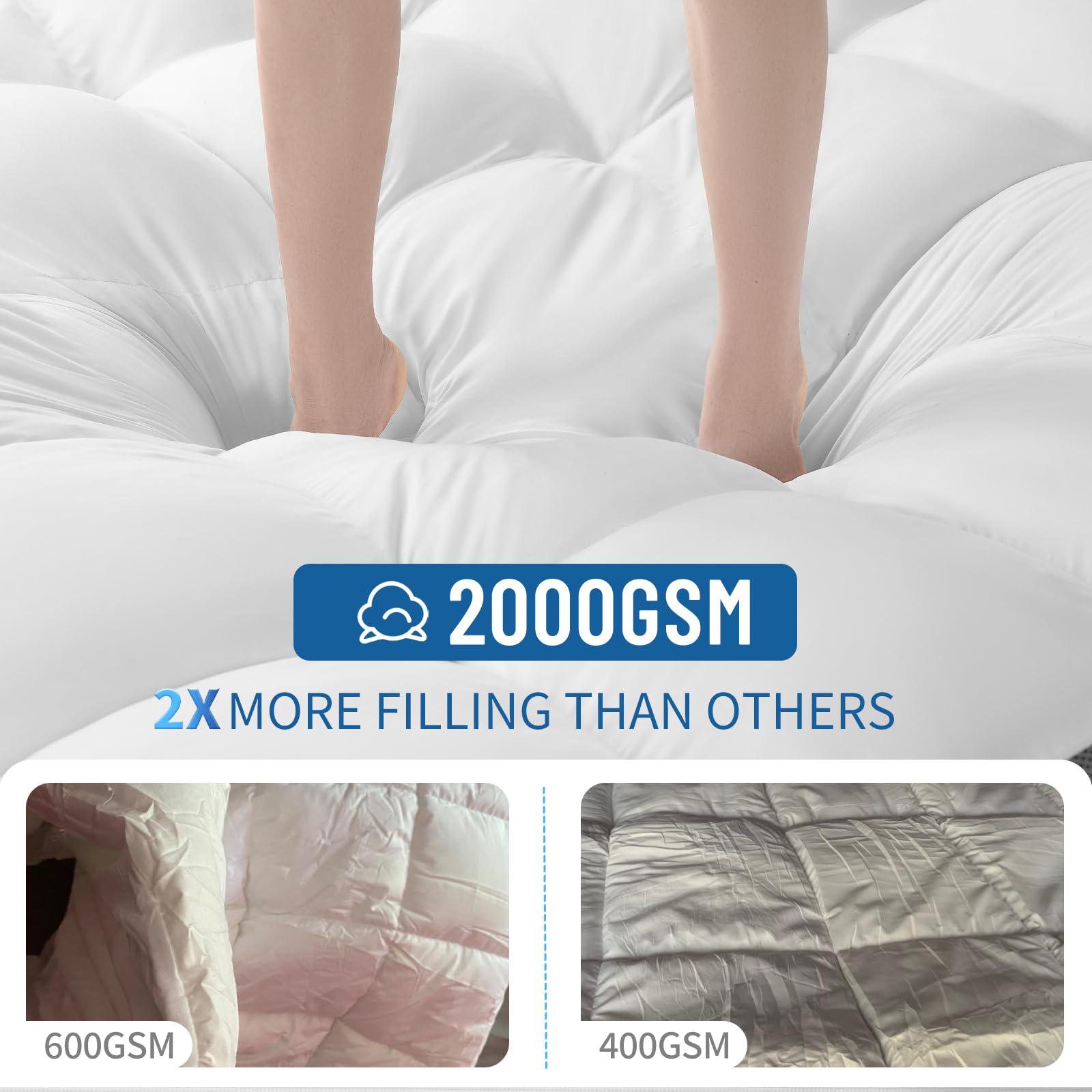 4 Inch Memory Foam Mattress Topper King Size