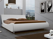 King Size Platform Bed Frame with Faux Leather Headboard