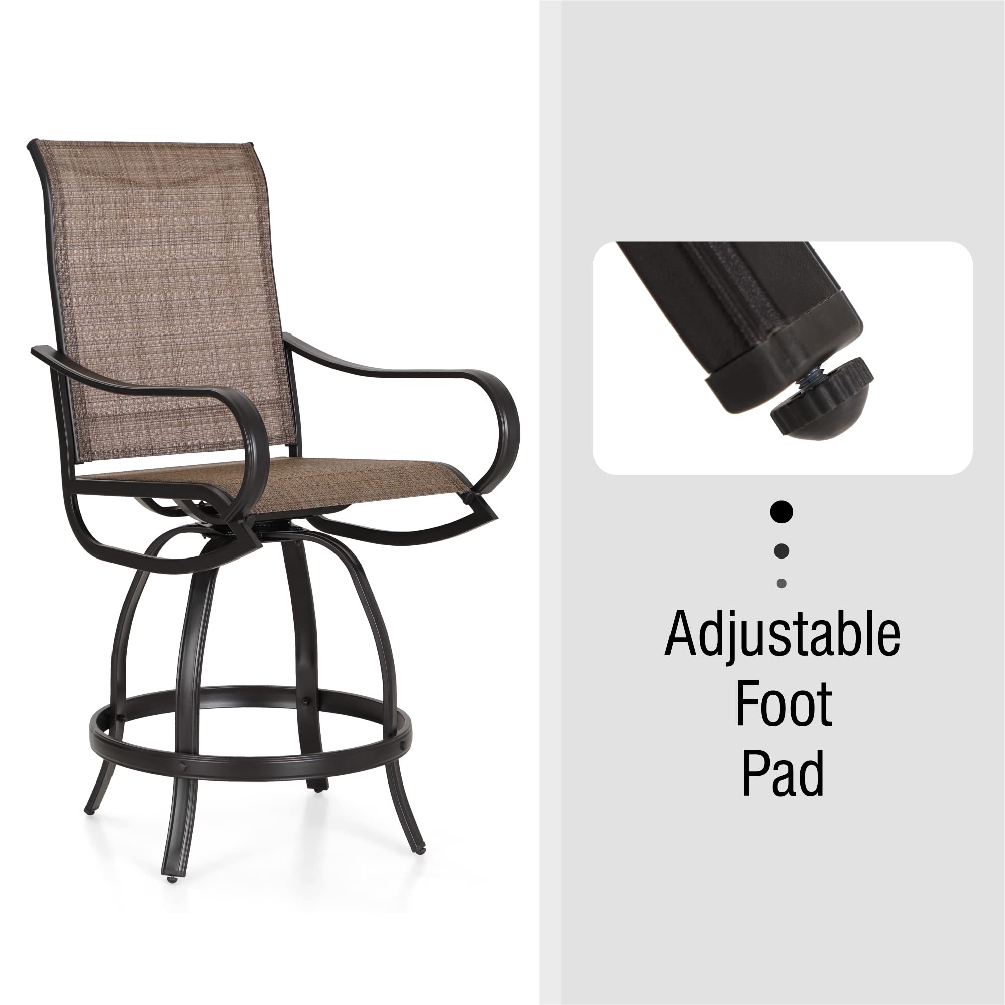 Outdoor Bar Set with Swivel Stools and Table