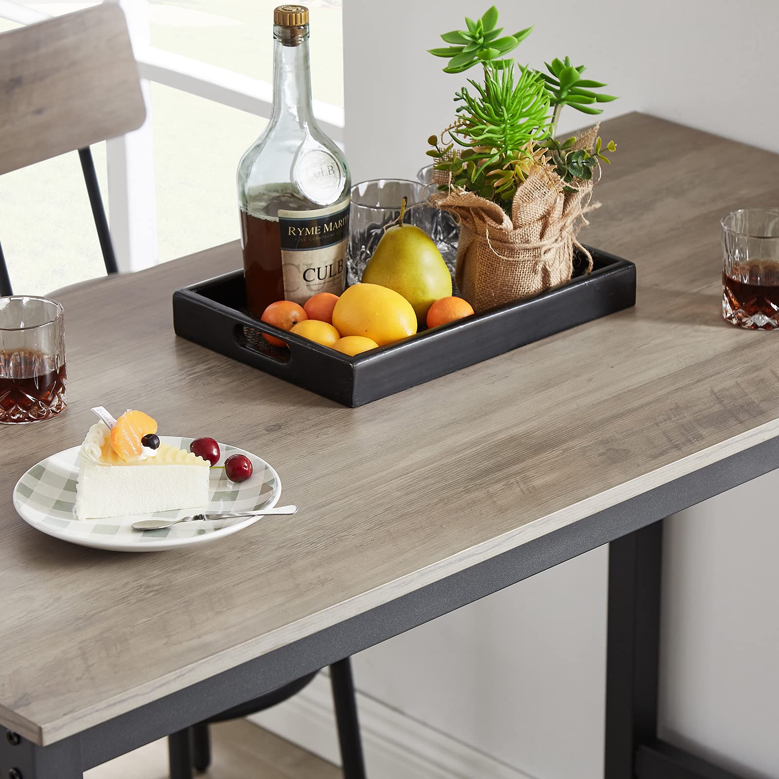 5-Piece Bar Table Set with Upholstered Stools