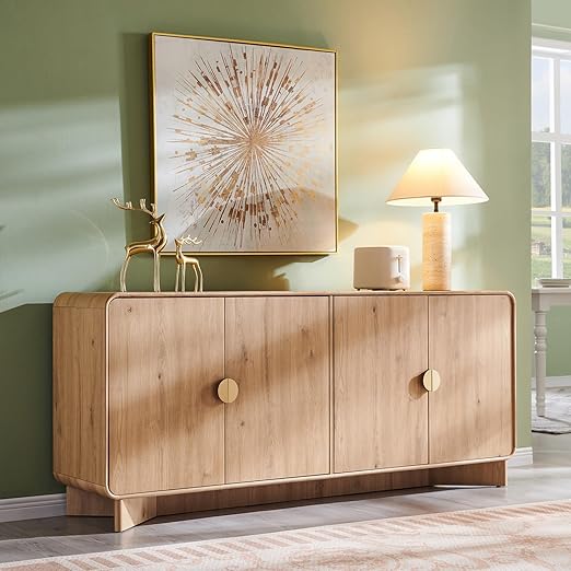 70" Modern Curved Buffet Cabinet with Storage