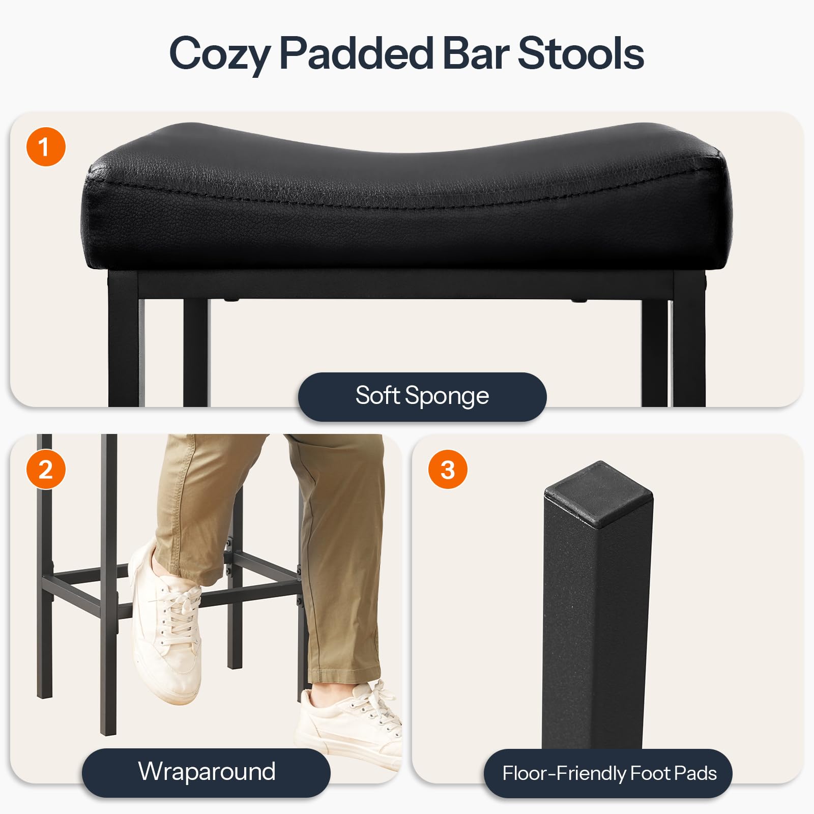 3-Piece Bar Table and Chairs Set with Charging Station