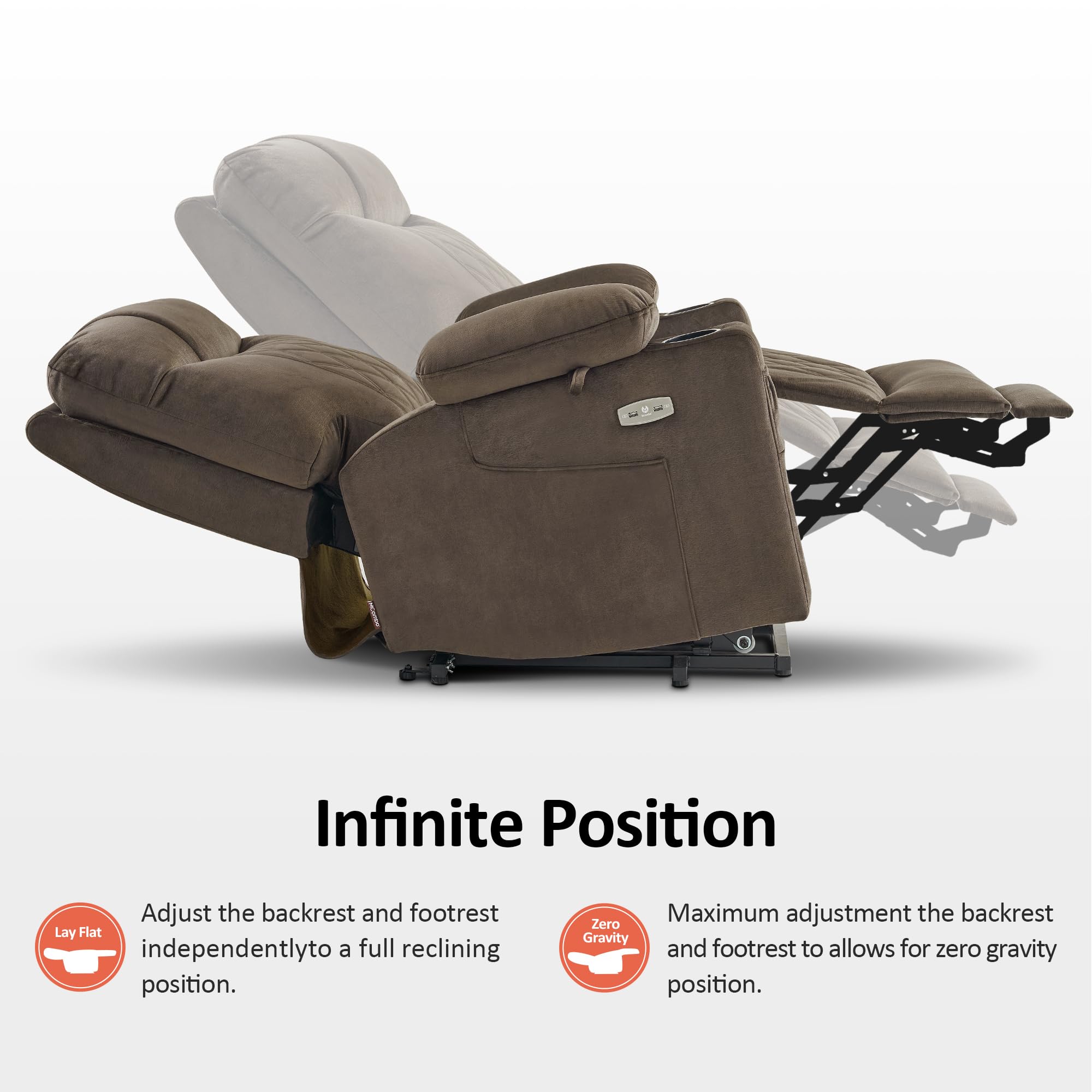 Small Triple Motor Power Lift Recliner with Massage and Heating