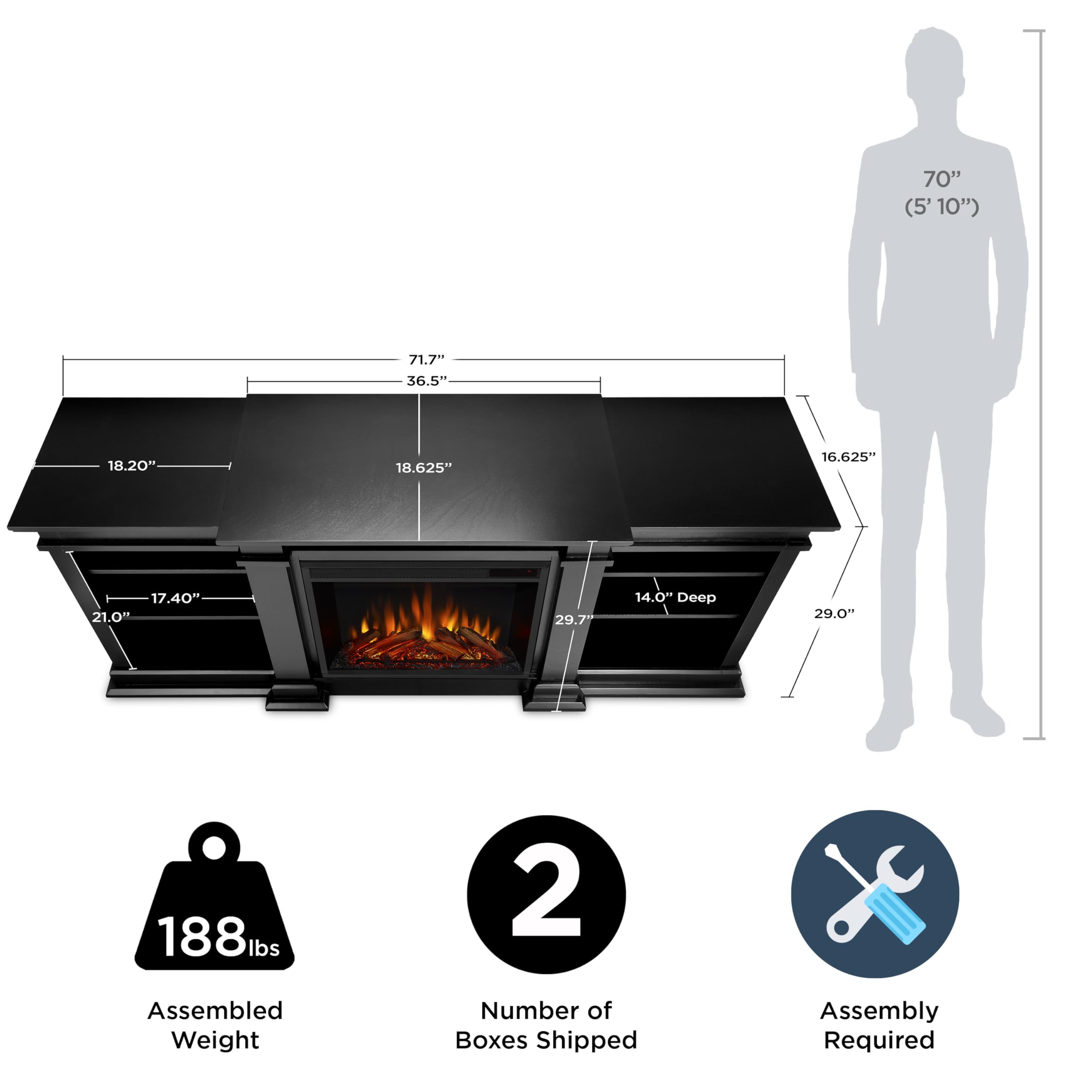 72" Electric Fireplace TV Stand