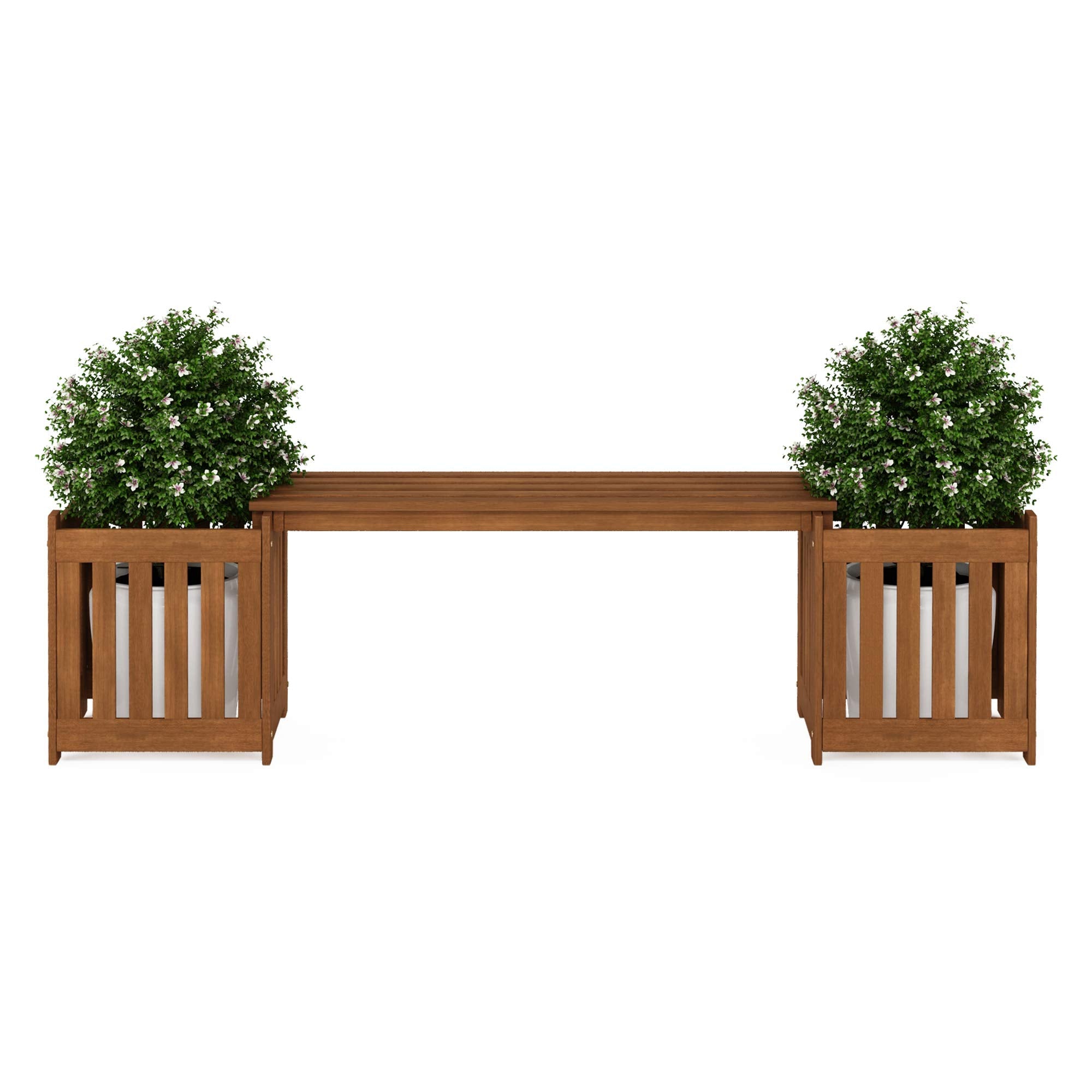 Outdoor Planter Bench with Storage