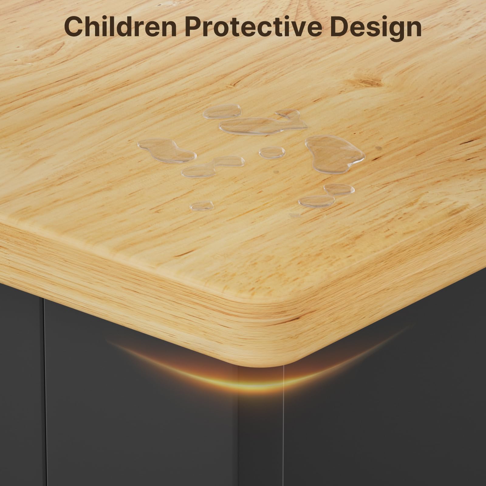 Kitchen Island Cart with Solid Wood Top