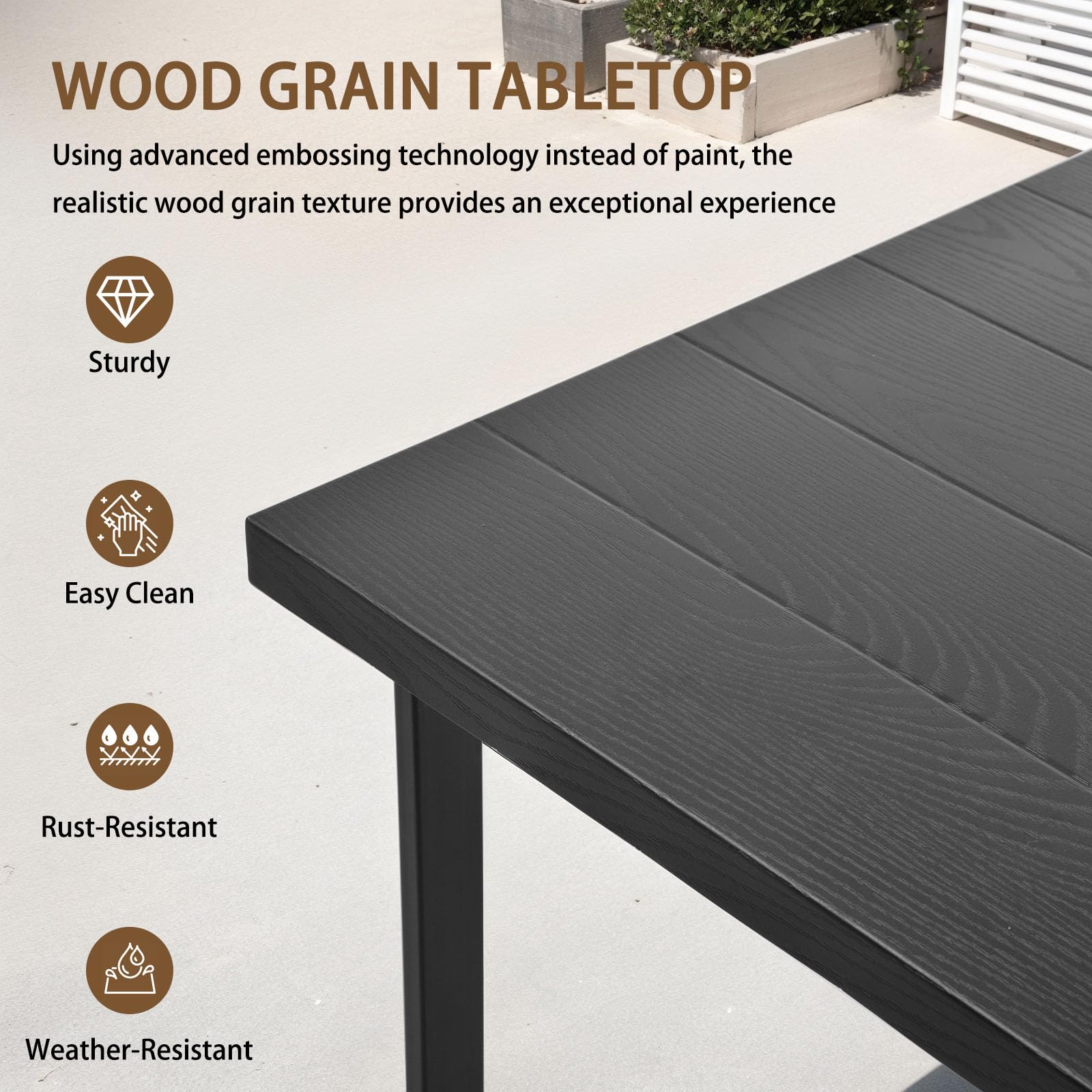 7-Piece Outdoor Dining Set with Umbrella Hole