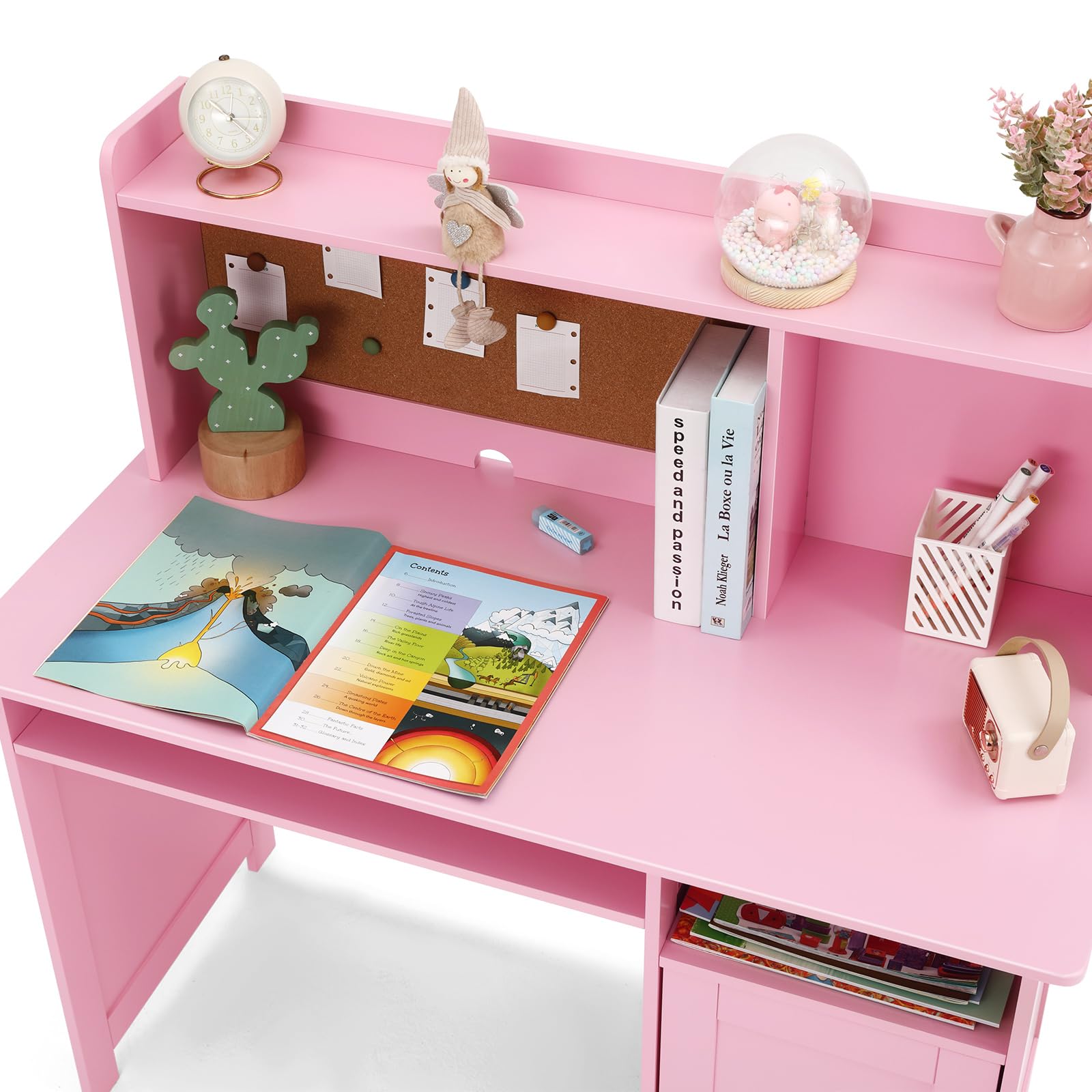Kids Study Desk and Chair Set with Storage