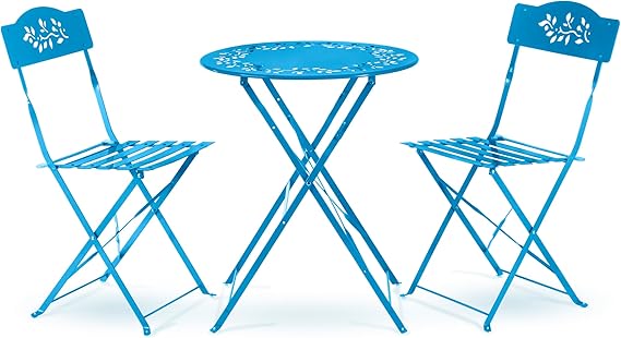 3-Piece Folding Bistro Set with Table and 2 Chairs