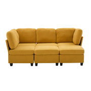 6-Seat U-Shaped Modular Sectional Sofa with Storage Ottoman