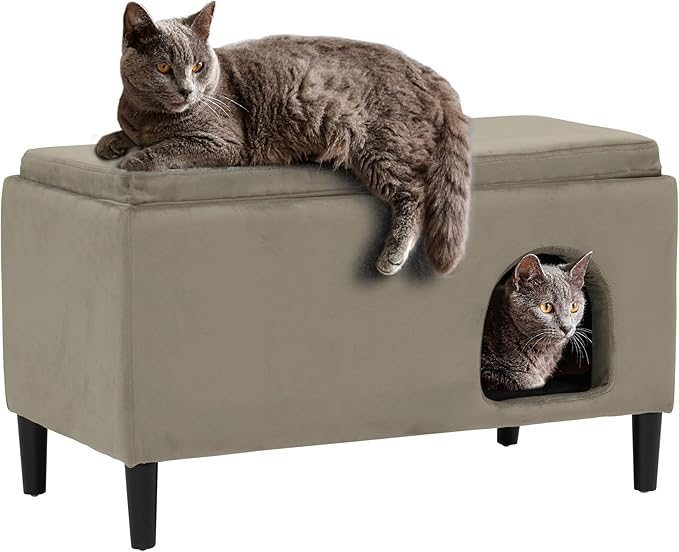 32-Inch Modern Dual-Purpose Ottoman Multi-Cat Bed