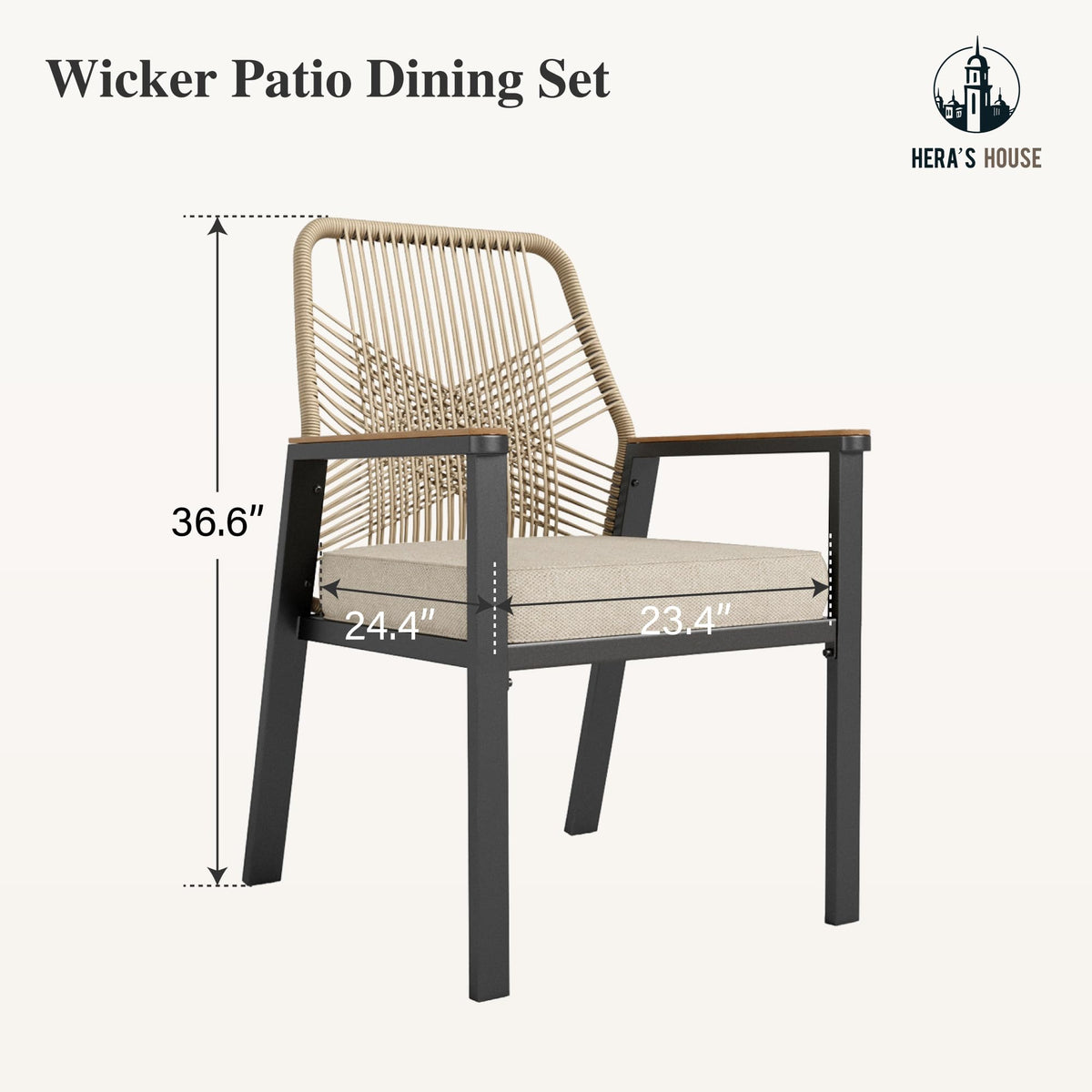 Outdoor Rattan Dining Chairs Set of 4