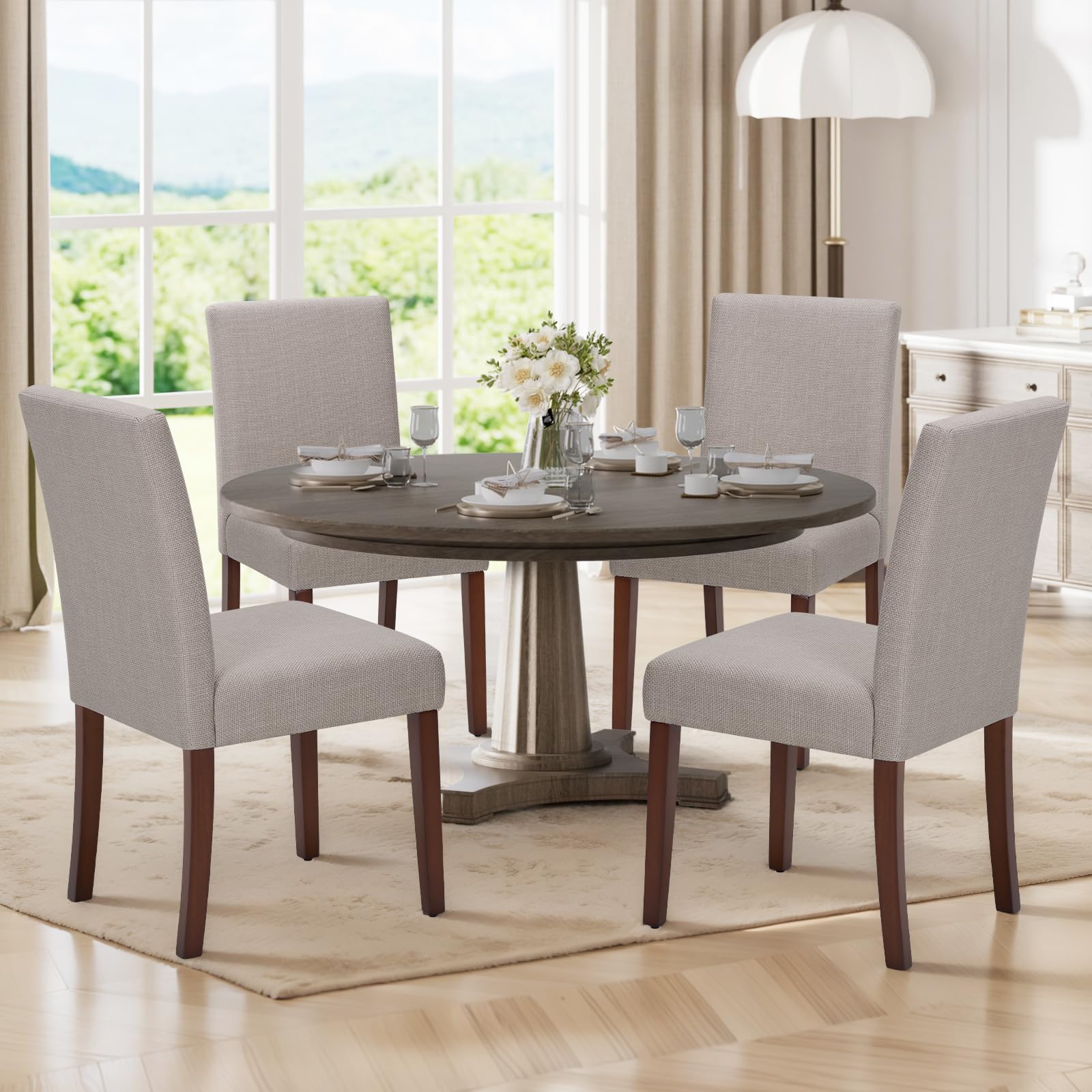 Upholstered Parsons Dining Chairs Set of 4