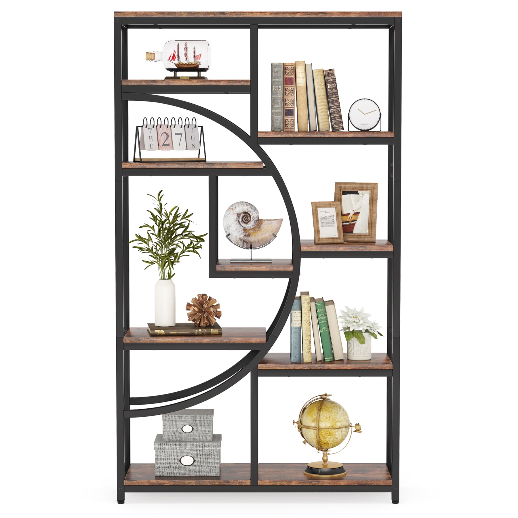 Industrial 5-Tier Bookshelf Storage Organizer