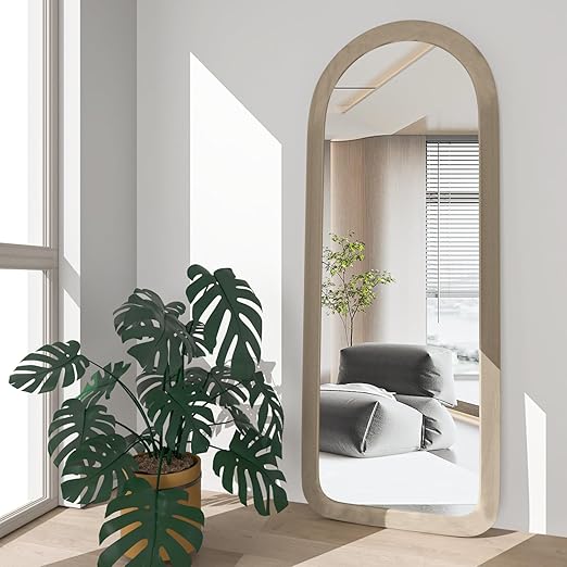 Arched Full Length Floor Mirror with Stand