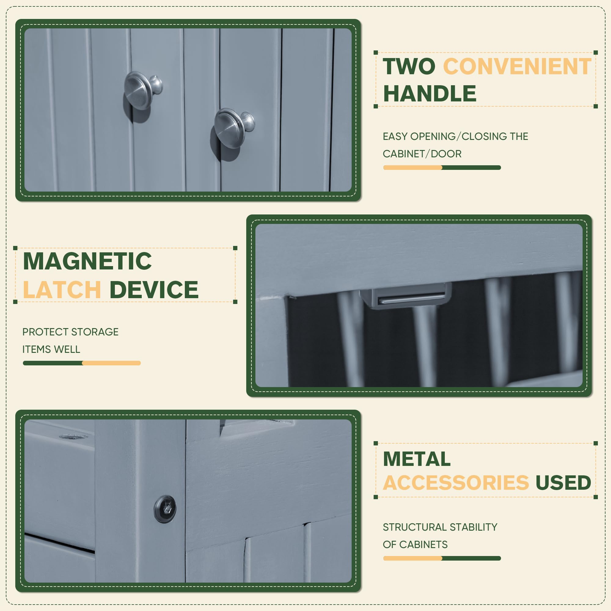 2-Tier Outdoor Storage Cabinet in Acacia Wood with Magnetic Doors