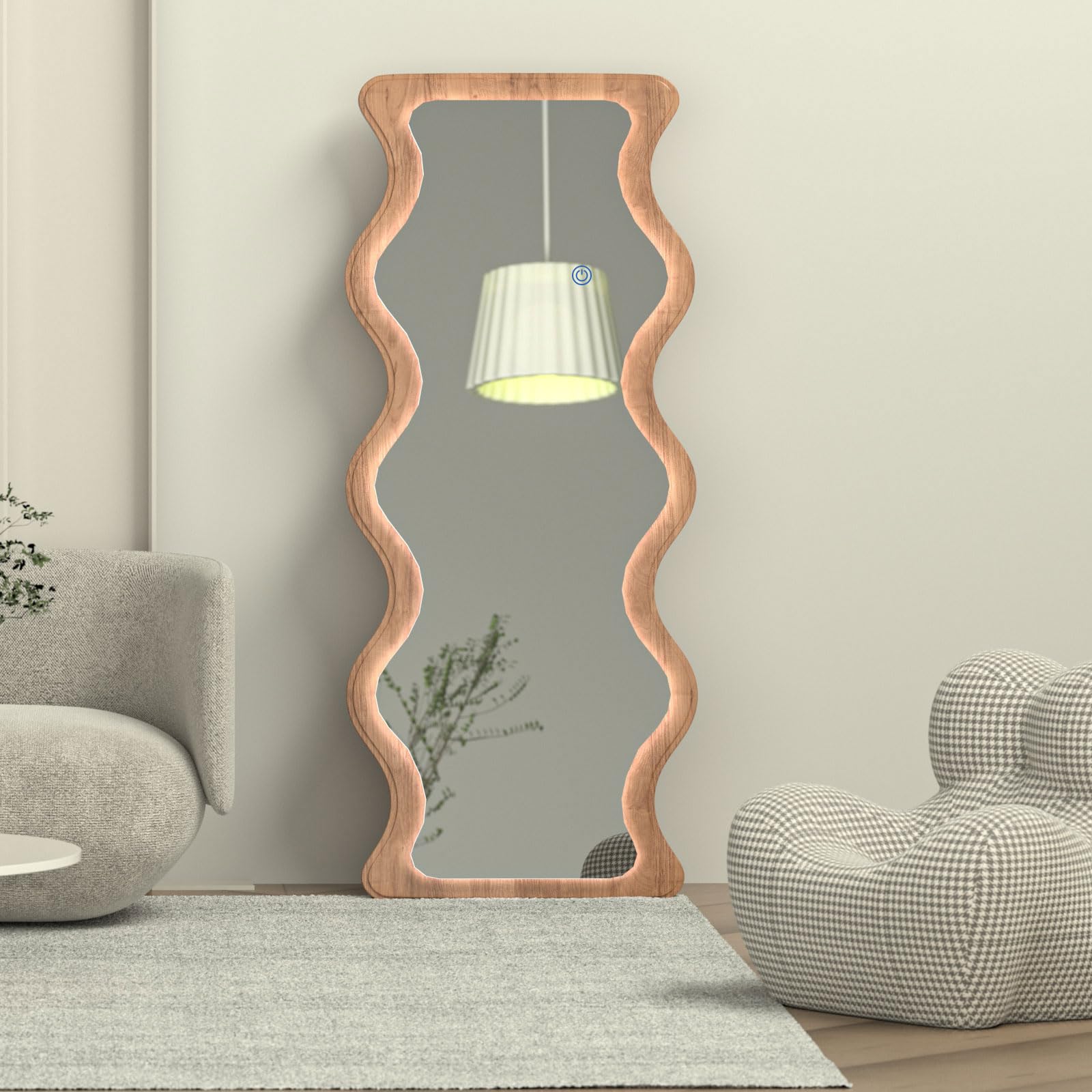 65" x 24" LED Wavy Full Length Mirror