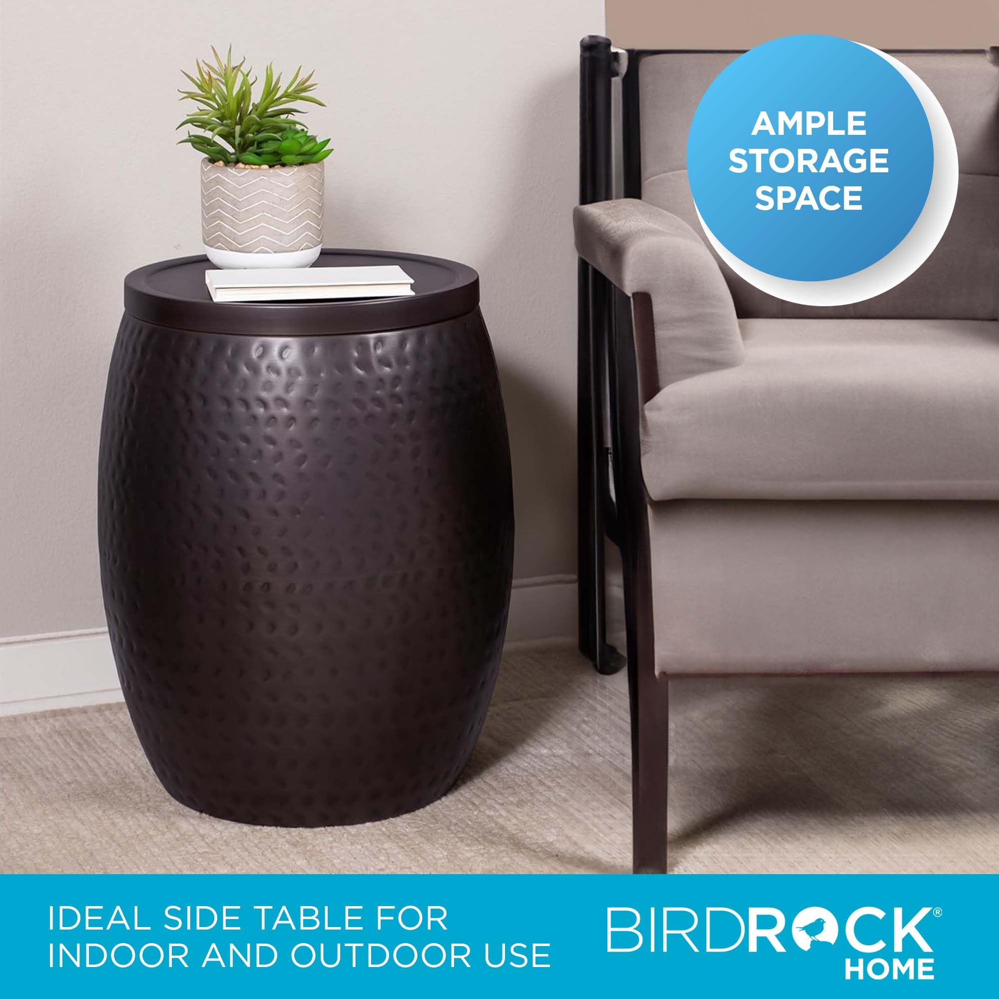 Iron Storage Side Table with Removable Lid