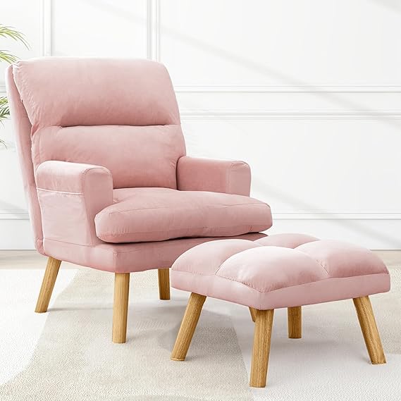 Adjustable Recliner Accent Chair with Ottoman