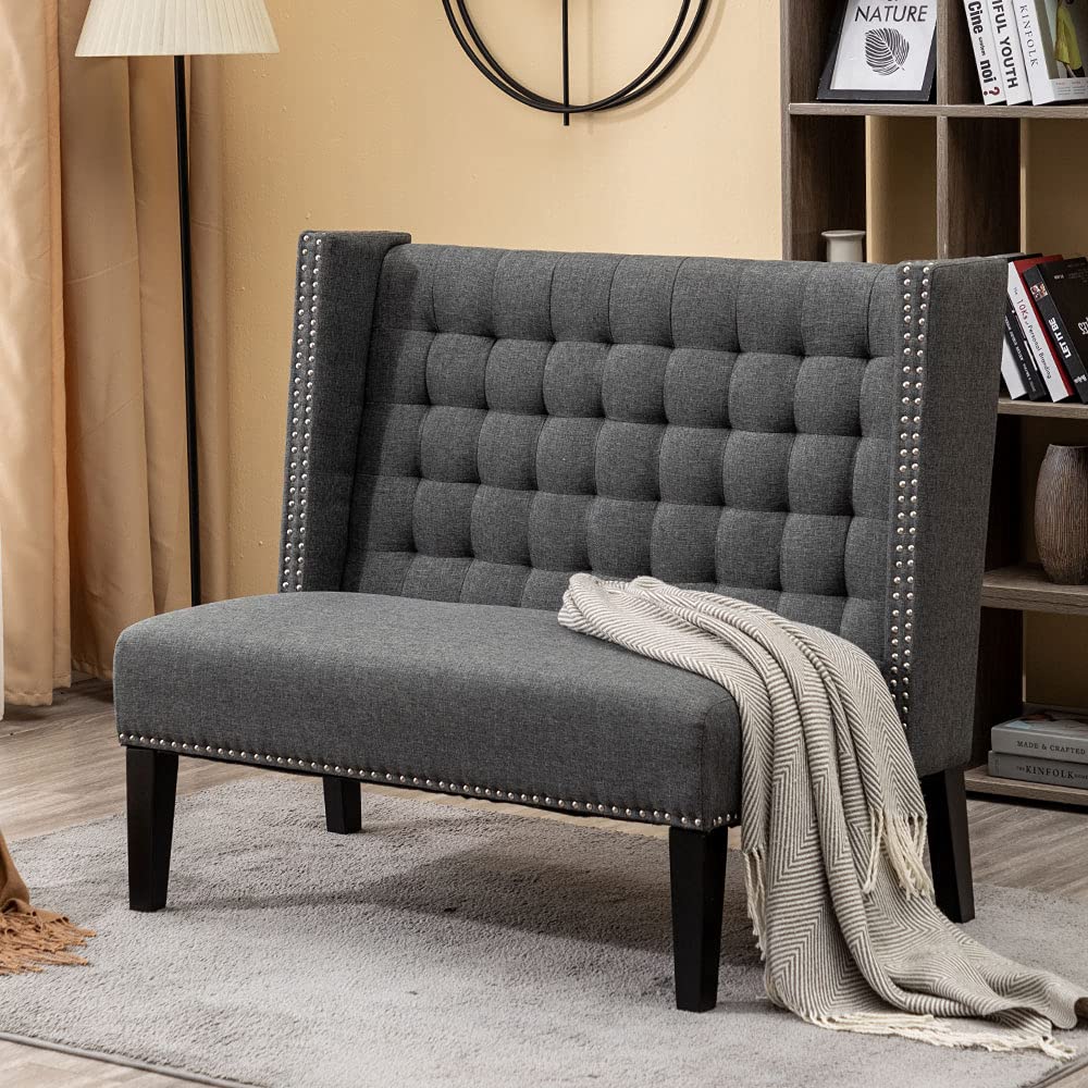 Modern Loveseat Settee Bench with Back