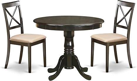 3-Piece Round Dining Table Set with Pedestal