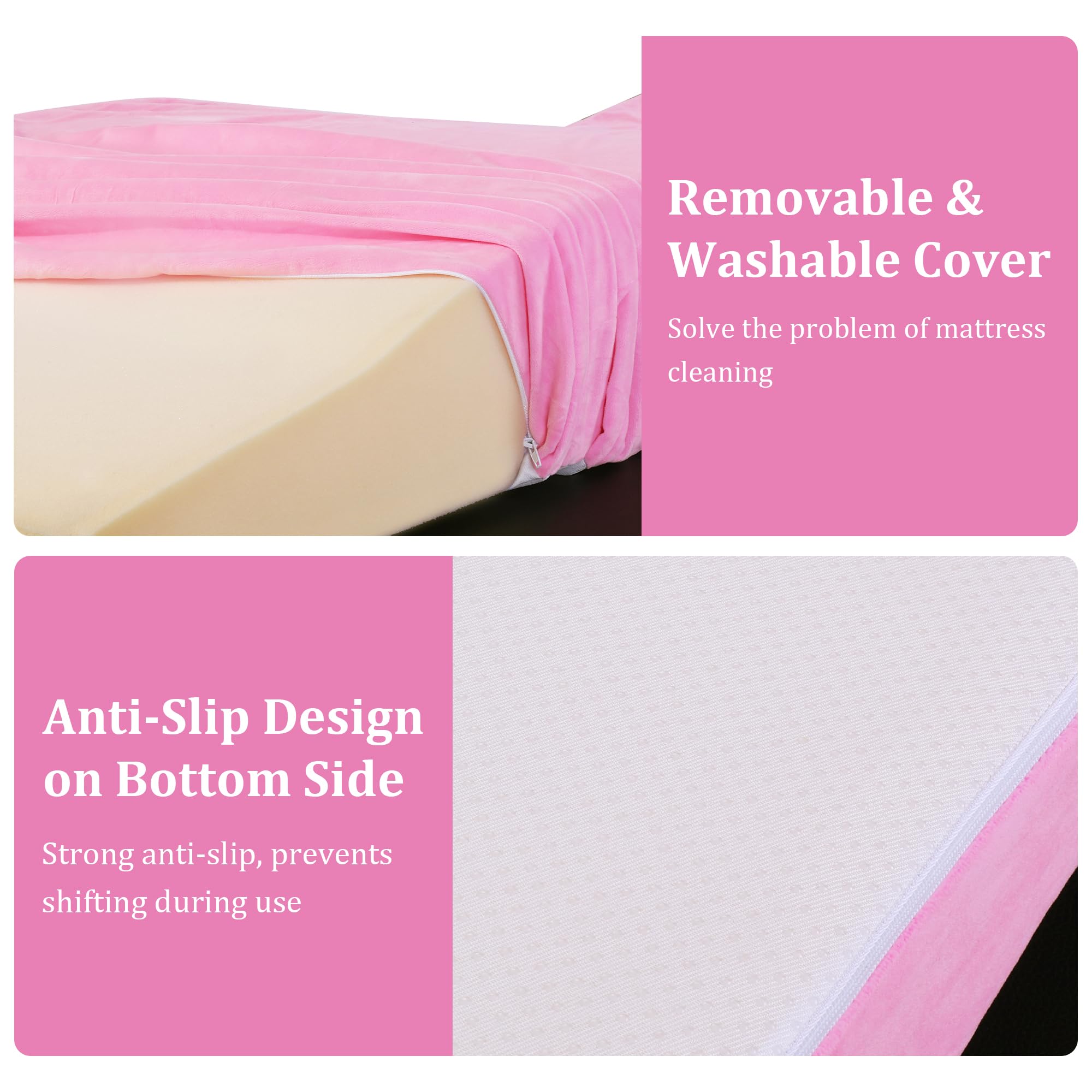 Ergonomic Curvy Foam Massage Bed Mattress Topper 70" x 28"