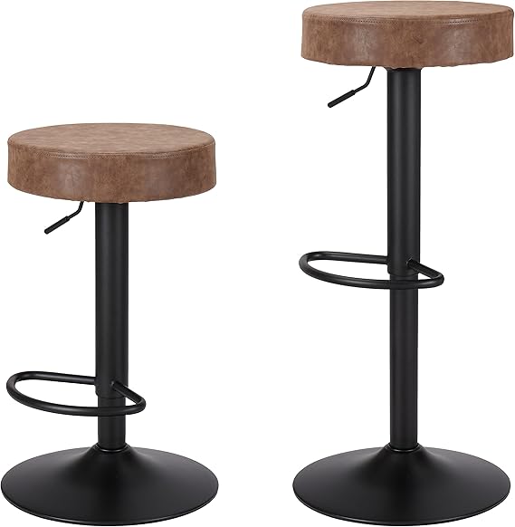 Modern Swivel Bar Stools Set of 2 - Counter Height Adjustable