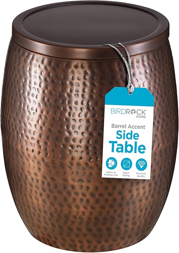 Iron Storage Side Table with Removable Lid