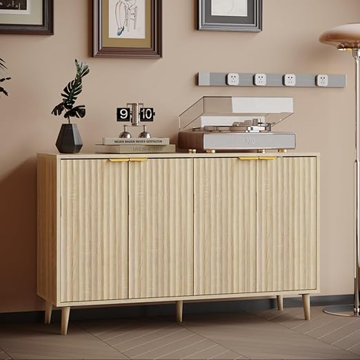 Fluted Sideboard Cabinet with 4 Doors