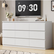 Modern White 9 Drawer Dresser for Bedroom