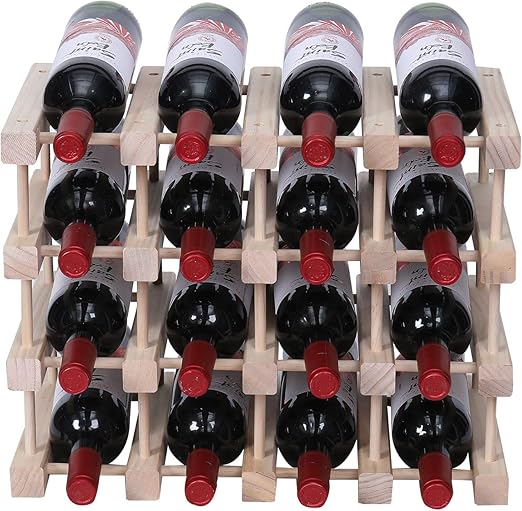 Pine Wood Wine Rack Countertop Storage