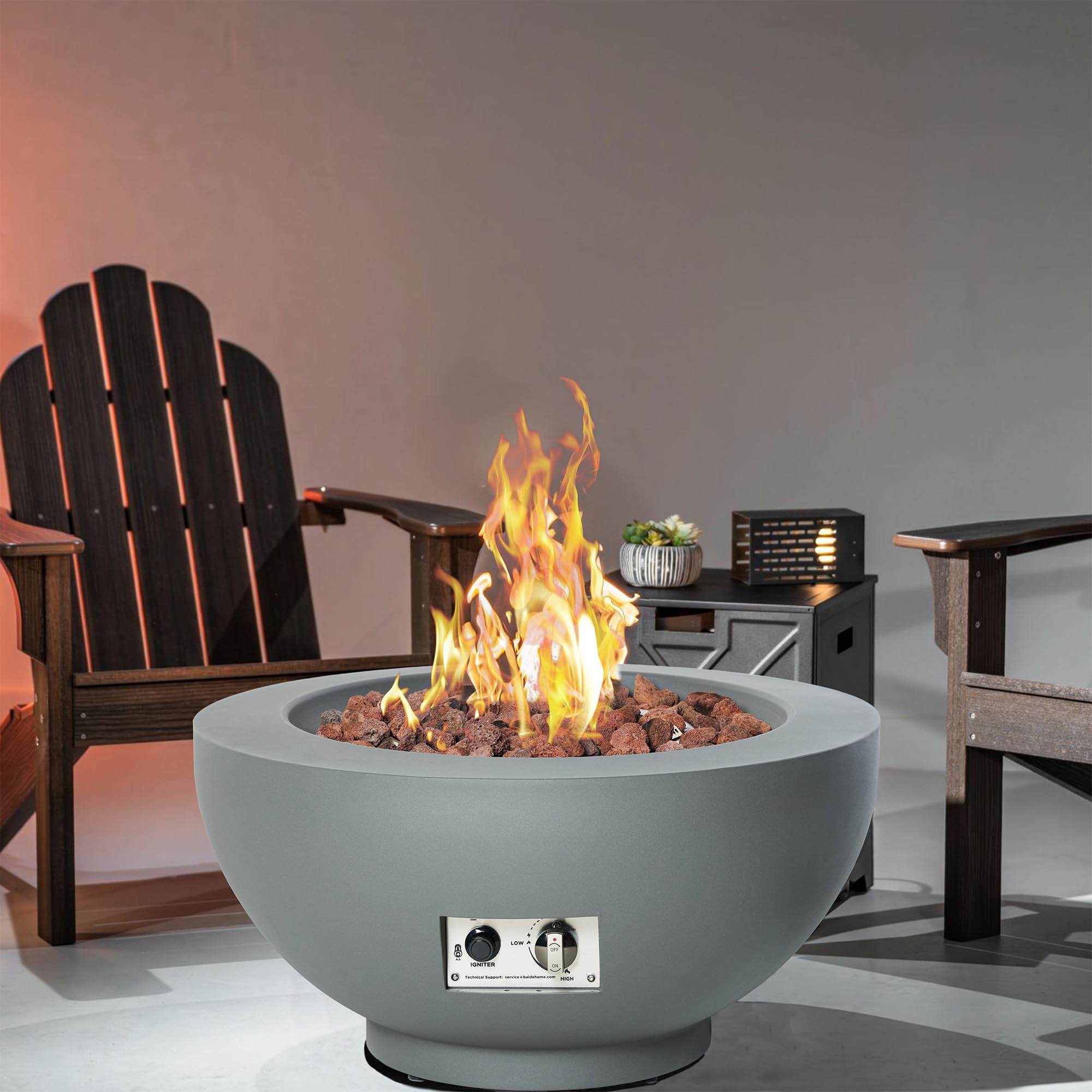28-Inch Propane Fire Table with Lid and Cover