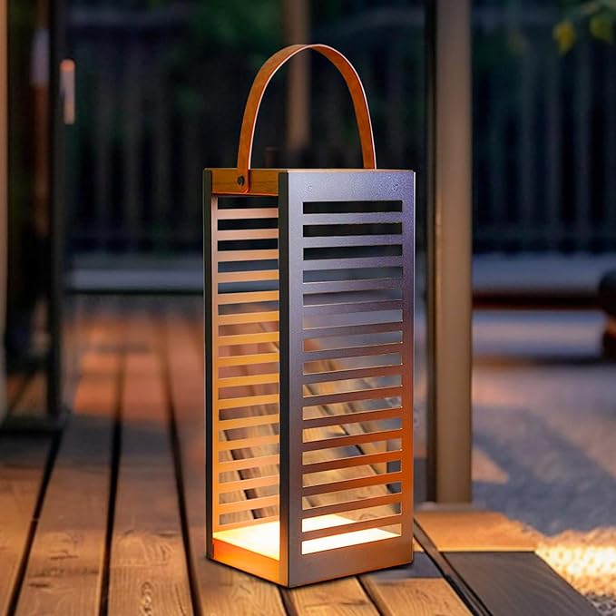 2-Pack Outdoor Solar Floor Lamp with Handle